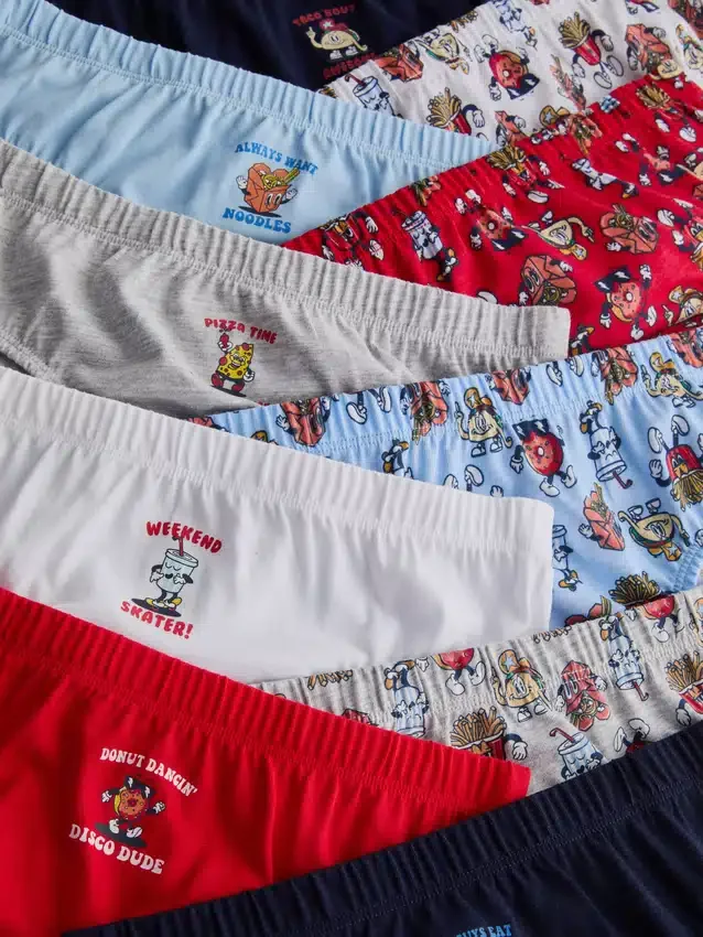 1,5-12 años | Paquete de 10 calzoncillos con estampado de comida