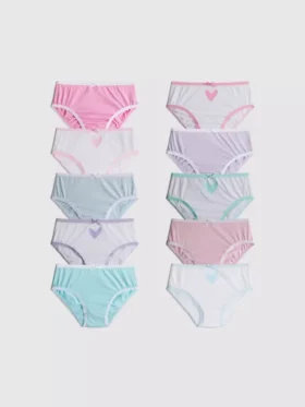 1,5-15 años | Paquete de 10 calzoncillos con diseño de corazones