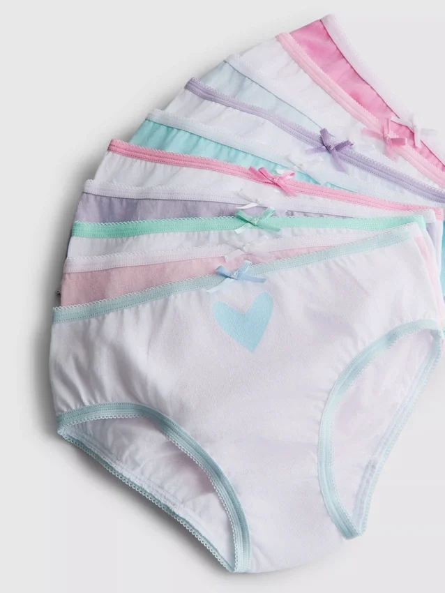 1,5-15 años | Paquete de 10 calzoncillos con diseño de corazones