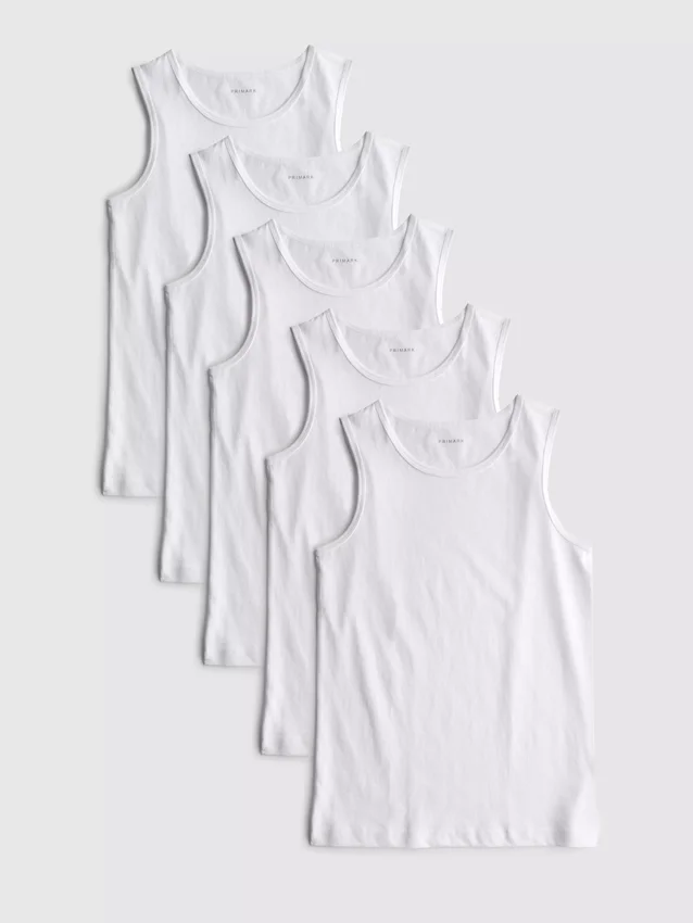 1,5-15 años | Paquete de 5 camisetas sin mangas básicas