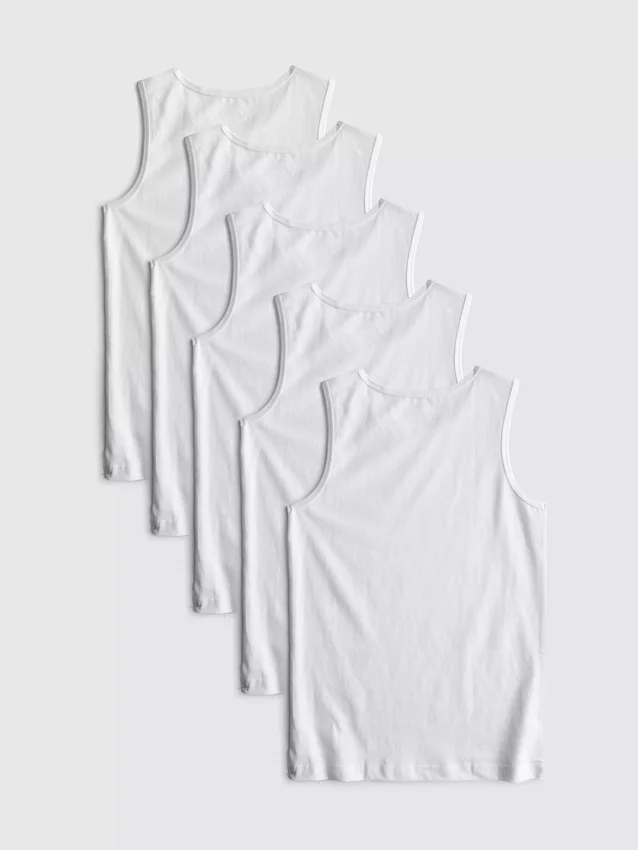 1,5-15 años | Paquete de 5 camisetas sin mangas básicas