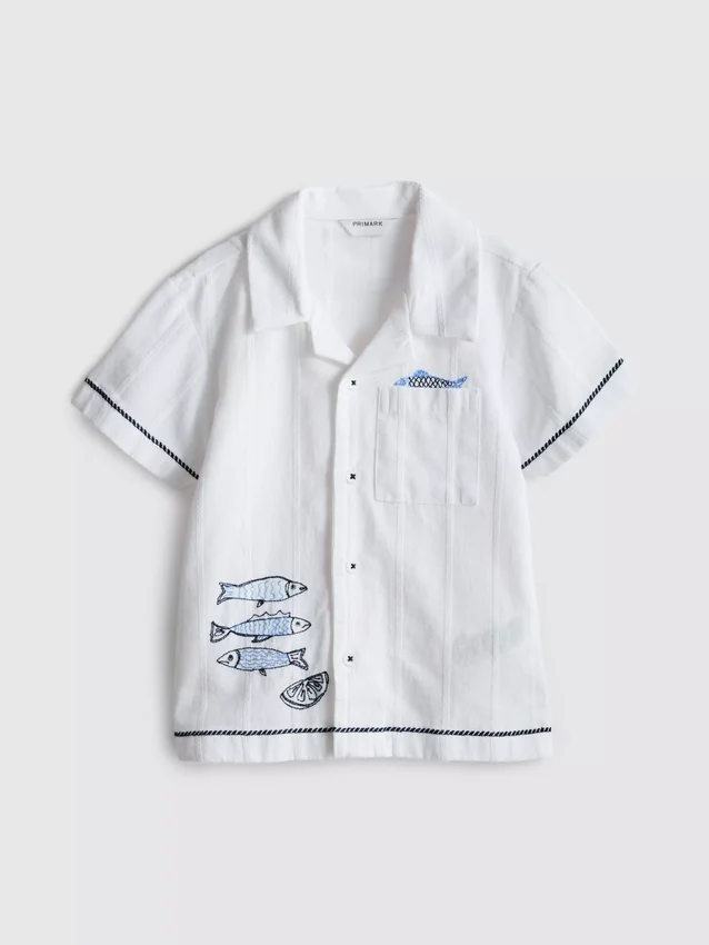 1,5-7 años | Camisa con pez bordado