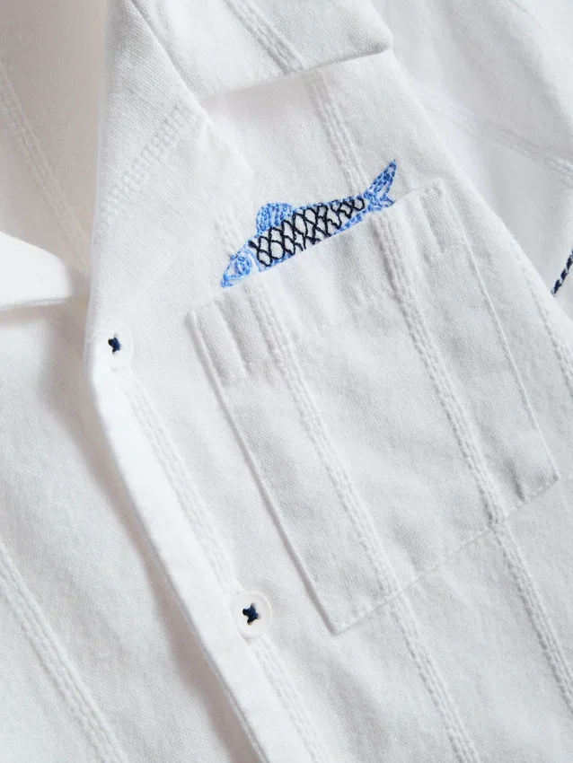1,5-7 años | Camisa con pez bordado