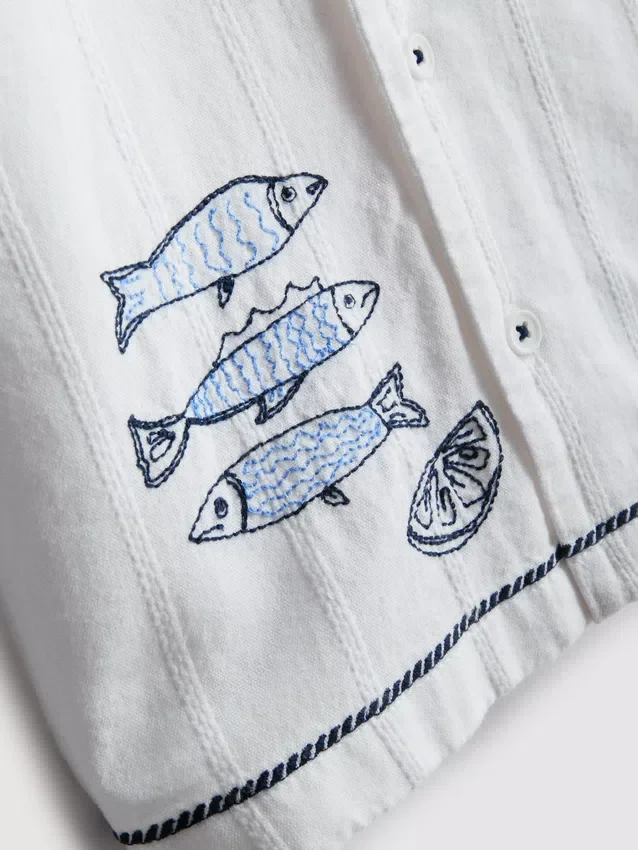 1,5-7 años | Camisa con pez bordado