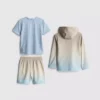 1,5-7 años | Conjunto deportivo de 3 piezas: camiseta, pantalones cortos y sudadera con capucha