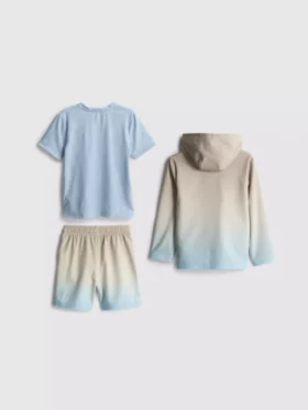 1,5-7 años | Conjunto deportivo de 3 piezas: camiseta, pantalones cortos y sudadera con capucha