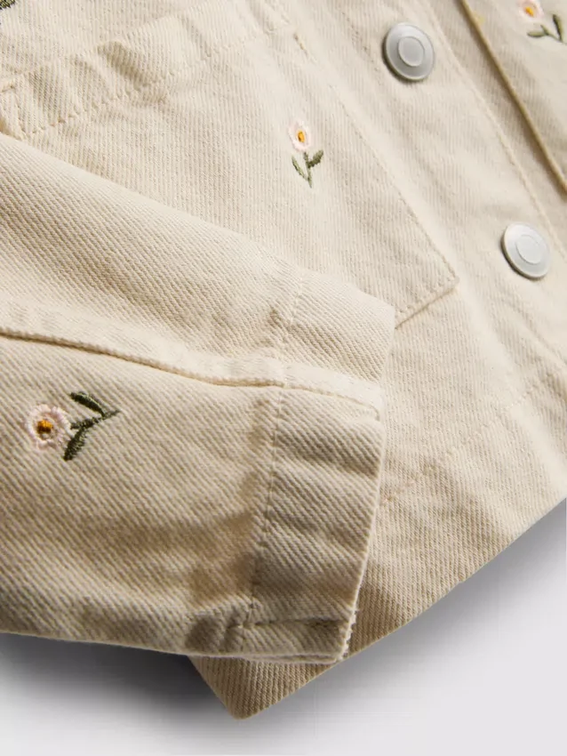 1,5-8 años | chaqueta de mezclilla con bordado floral