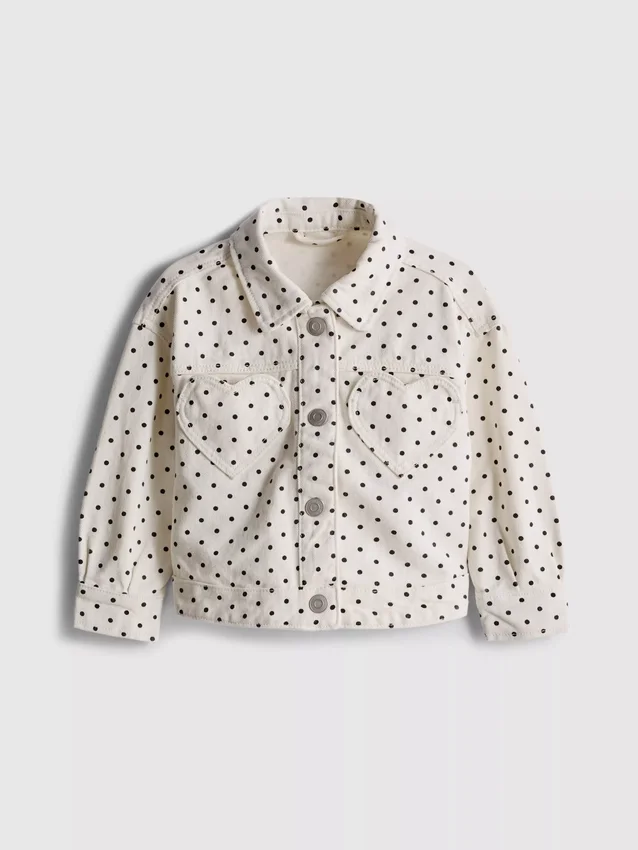 1,5-8 años | Chaqueta de mezclilla con lunares