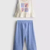 1,5-8 años | Conjunto de blusa con peplum bordado y pantalones
