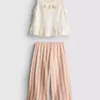 1,5-8 años | Conjunto de blusa con peplum bordado y pantalones