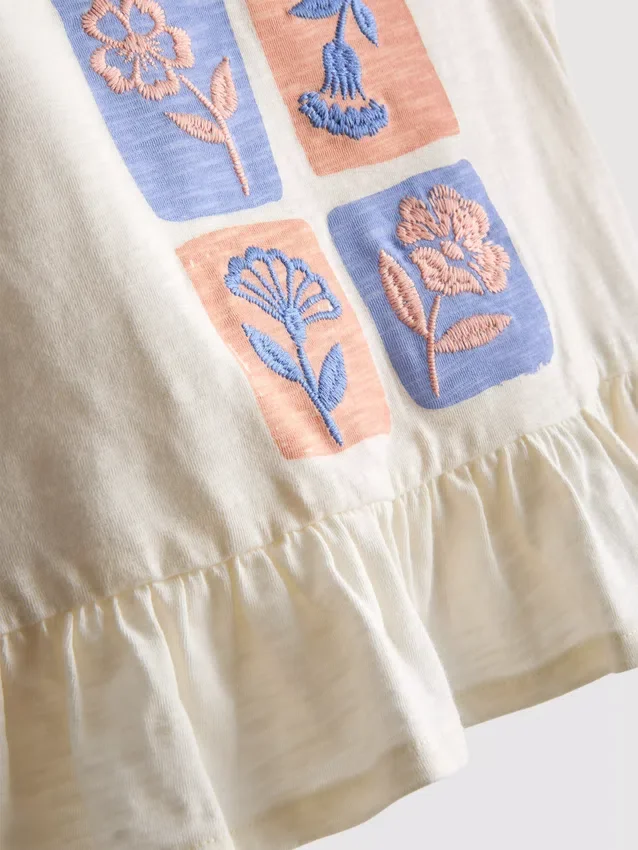 1,5-8 años | Conjunto de blusa con peplum bordado y pantalones
