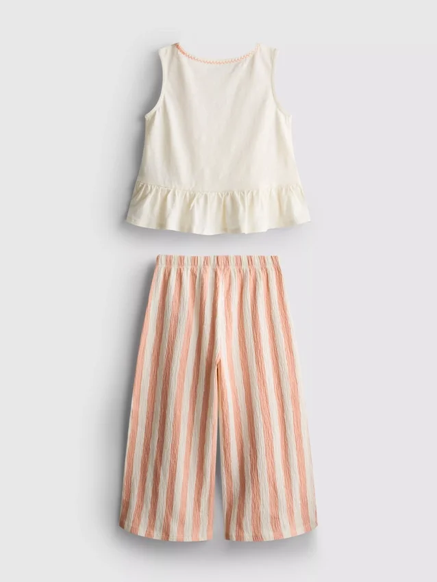 1,5-8 años | Conjunto de blusa con peplum bordado y pantalones