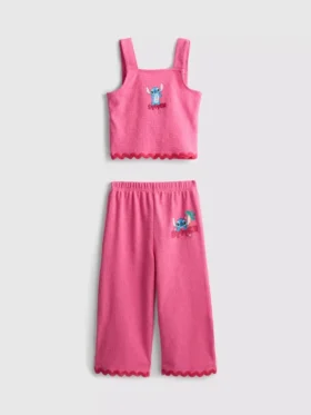 1,5-8 años | Conjunto de blusa y pantalones con ribete ondulado de Stitch de Disney