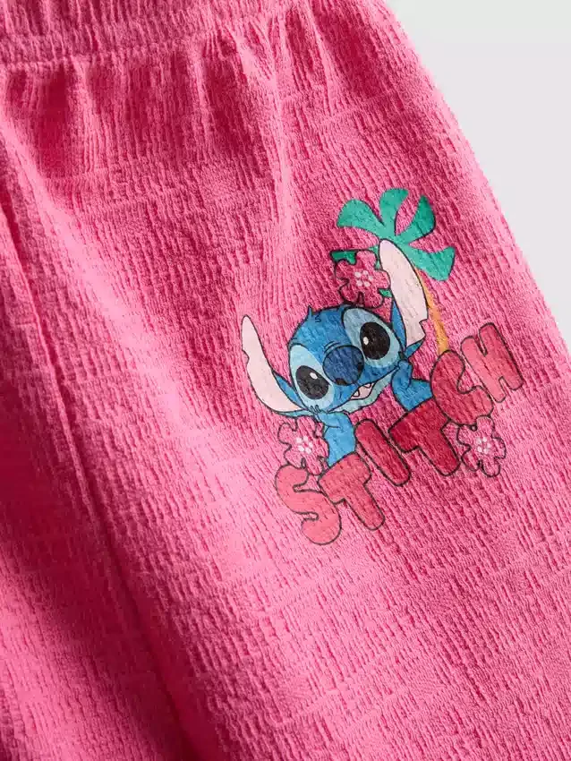 1,5-8 años | Conjunto de blusa y pantalones con ribete ondulado de Stitch de Disney