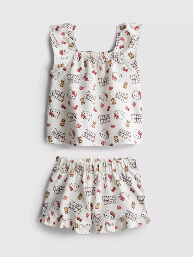 1,5-8 años | Conjunto de blusa y pantalones cortos de Hello Kitty