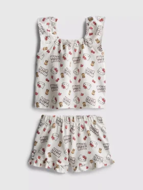 1,5-8 años | Conjunto de blusa y pantalones cortos de Hello Kitty