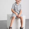 1,5-8 años | Conjunto de camisa de punto a rayas y pantalones cortos