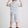 1,5-8 años | Conjunto de camisa de punto a rayas y pantalones cortos