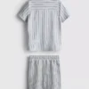 1,5-8 años | Conjunto de camisa de punto a rayas y pantalones cortos
