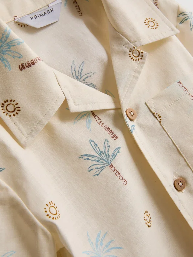 1,5-8 años | Conjunto de camisas y pantalones cortos de algodón slub