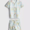 1,5-8 años | Conjunto de camisas y pantalones cortos estampados con textura
