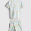 1,5-8 años | Conjunto de camisas y pantalones cortos estampados con textura