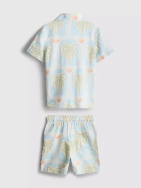 1,5-8 años | Conjunto de camisas y pantalones cortos estampados con textura