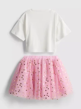 1,5-8 años | Conjunto de camiseta con diseño de unicornio y falda tutú