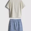 1,5-8 años | Conjunto de camiseta y pantalones cortos con estampado de sardinas