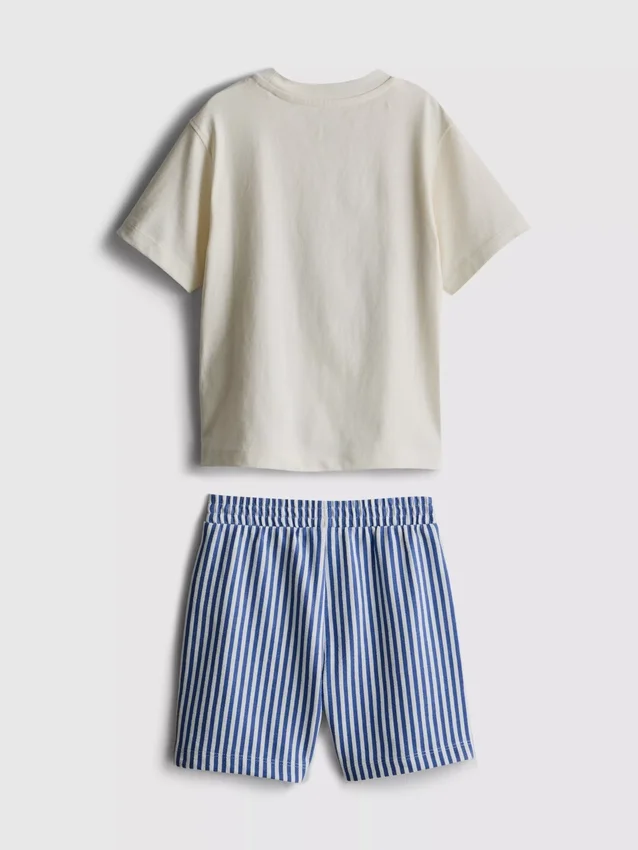 1,5-8 años | Conjunto de camiseta y pantalones cortos con estampado de sardinas