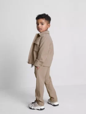 1,5-8 años | Conjunto de chamarra con cremallera y pantalones de chándal de jacquard