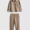 1,5-8 años | Conjunto de chamarra con cremallera y pantalones de chándal de jacquard