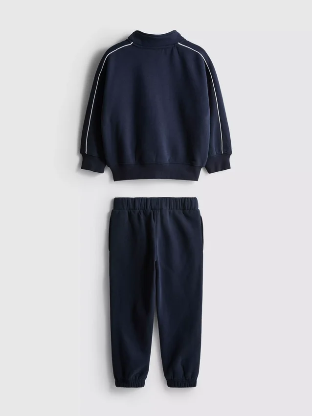 1,5-8 años | Conjunto de sudadera con cuello de embudo y pantalones de chándal