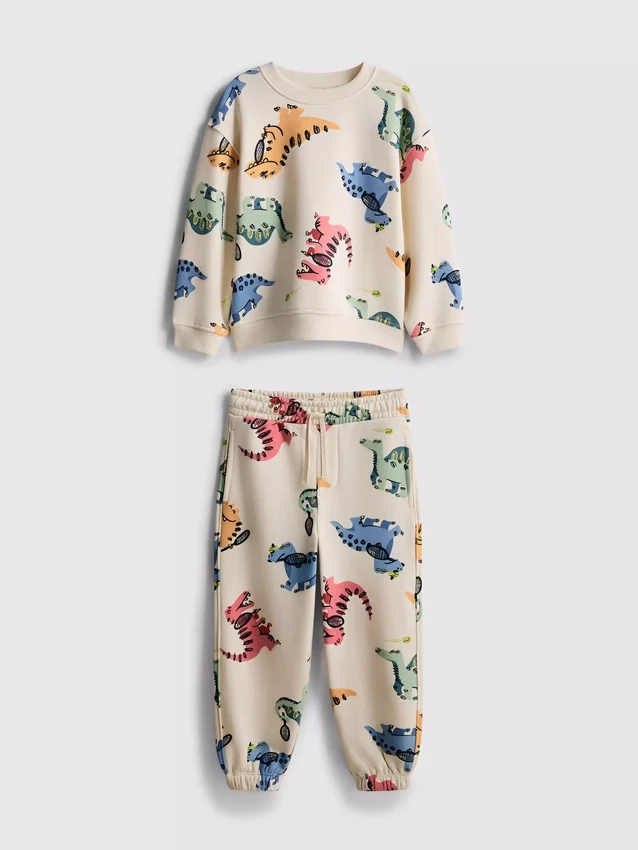 1,5-8 años | Conjunto de sudadera y pantalones de chándal con estampado de dinosaurios