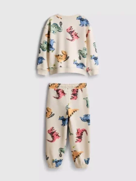 1,5-8 años | Conjunto de sudadera y pantalones de chándal con estampado de dinosaurios