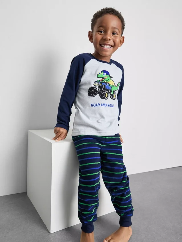 1,5-8 años | pijama de felpa con estampado de dinosaurios