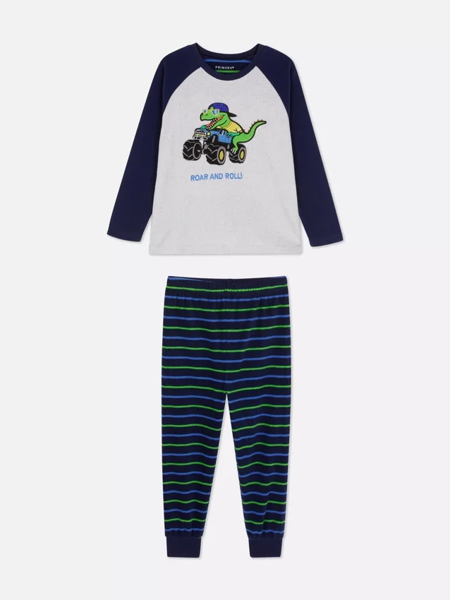 1,5-8 años | pijama de felpa con estampado de dinosaurios