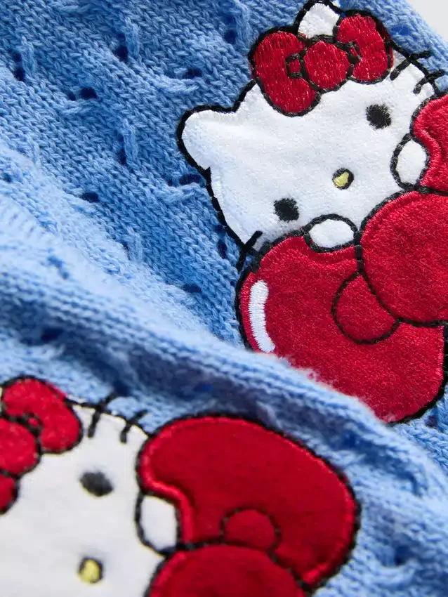 1,5-8 años | Suéter de manga corta con cuello de Hello Kitty en color rosa claro