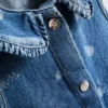 1,5-8 años | Vestido de mezclilla sin mangas con cuello y estampado floral