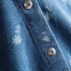 1,5-8 años | Vestido de mezclilla sin mangas con cuello y estampado floral