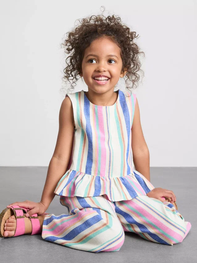 1,5-9 años | Blusa con peplum a rayas