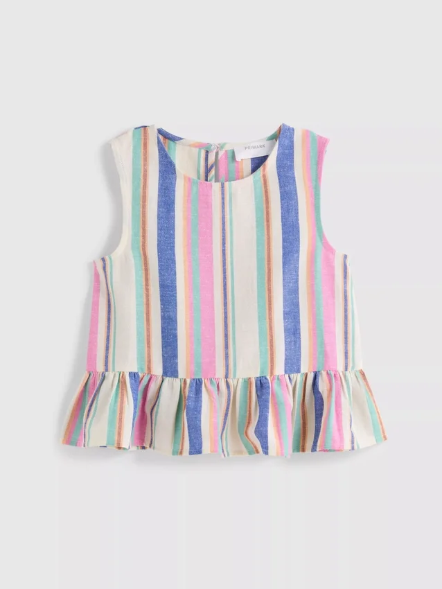 1,5-9 años | Blusa con peplum a rayas
