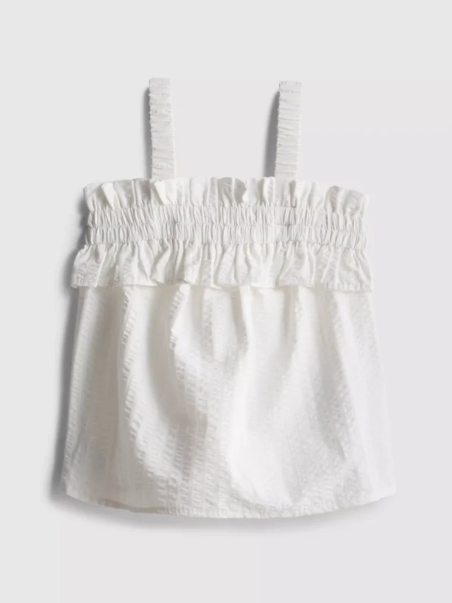 1,5-9 años | Blusa fruncida de seersucker