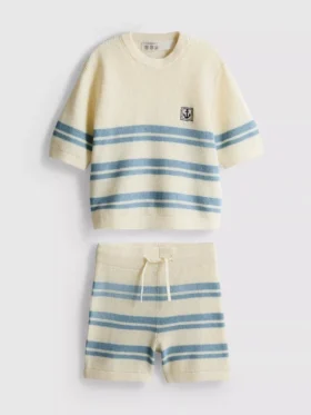 1,5-9 años | Conjunto de blusa de punto y pantalones cortos