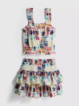 1,5-9 años | Conjunto de blusa de Stitch de Disney y falda Rara