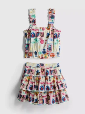 1,5-9 años | Conjunto de blusa de Stitch de Disney y falda Rara