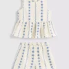 1,5-9 años | Conjunto de blusa y pantalones cortos bordados