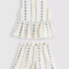 1,5-9 años | Conjunto de blusa y pantalones cortos bordados