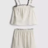 1,5-9 años | Conjunto de blusa y pantalones cortos con textura arrugada