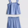 1,5-9 años | Conjunto de blusa y pantalones cortos con textura arrugada